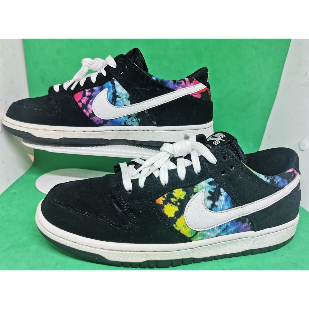 Nike SB Dunk Low Ishod Wair Tie Dye Black Multicolor Men's Size 9.5 (819674-019)